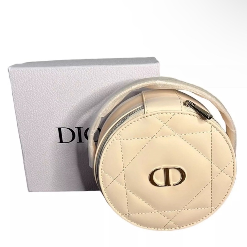 Rare Dior round Vanity Case in cream - Picture 2 of 9